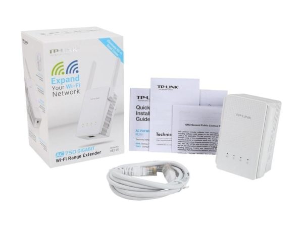 101024 TP LINK RE210 AC750 Universal Wi Fi Wall Plug Gigabit Range Extender w External Antennas