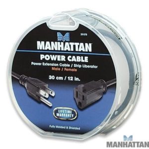 77128 Manhattan Power Extension Cable Strip Saver 30cm 12in 391078