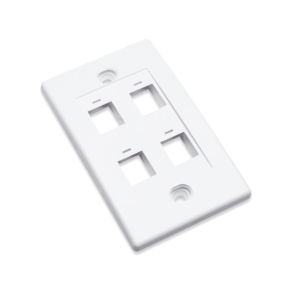 53702 Intellinet Wall Plate 4 Outlet Flush Mount 163316