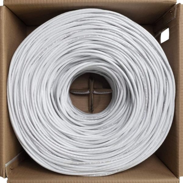 165328 NavePoint Cat6 CCA 1000ft White Solid Bulk Ethernet Cable