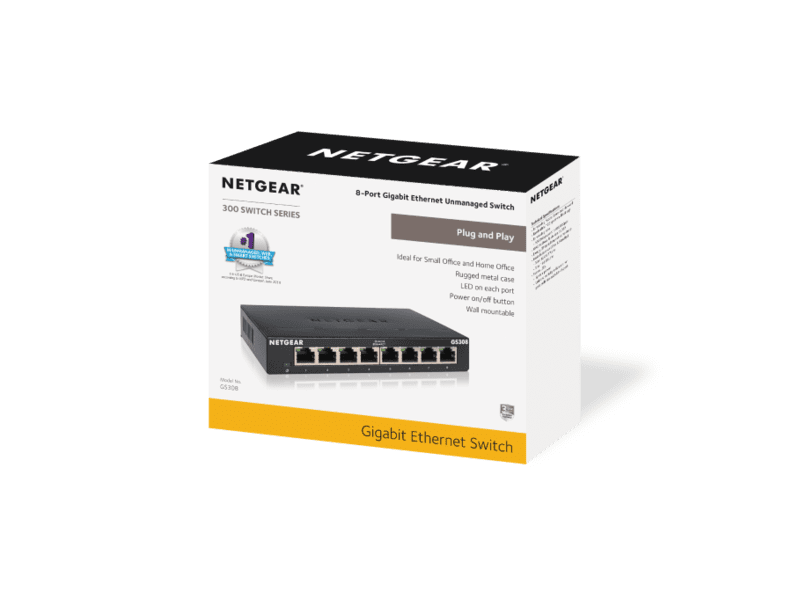 NETGEAR 8-Port Gigabit Ethernet Unmanaged Switch (GS308) - Smart