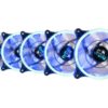 236176 APEVIA 512L CBL 120mm Silent Dual Rings Blue LED Fan with 32 x LEDs