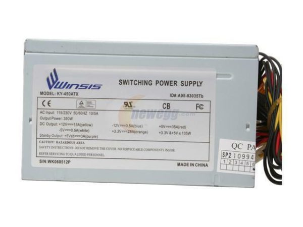 251730 Winsis 450W Switching Power Supply KY 450ATX USED
