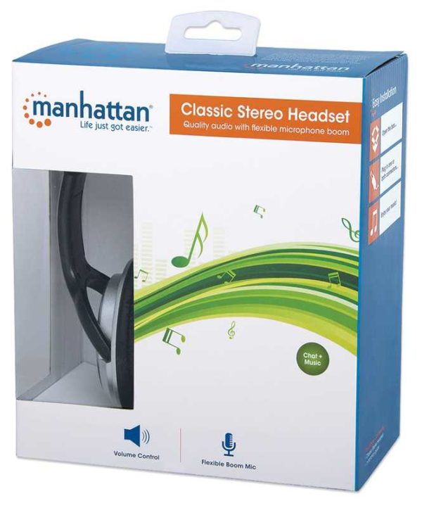 162797 Manhattan Classic Stereo Headset Speaker an Microphone