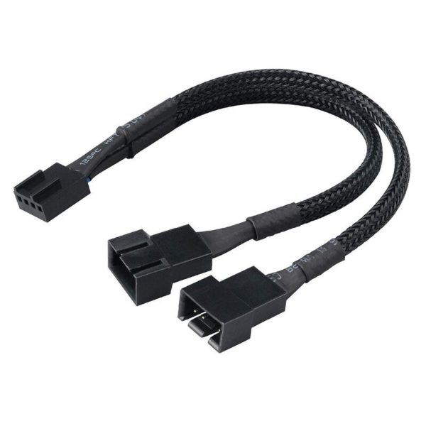 269748 4 Pin PWM Fan Splitter Cable 118Sleeved Braided Adapter