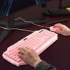 254264 Pink Gaming Keyboard Mouse Combo MageGee GK710 Wired Backlight