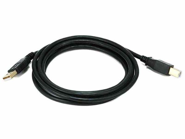 318435 Monoprice USB A to USB B 20 Cable Black 2meters Single
